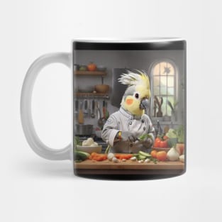 Cockatiel calopsitte bird oiseau IA Cooking Kitchen Mug